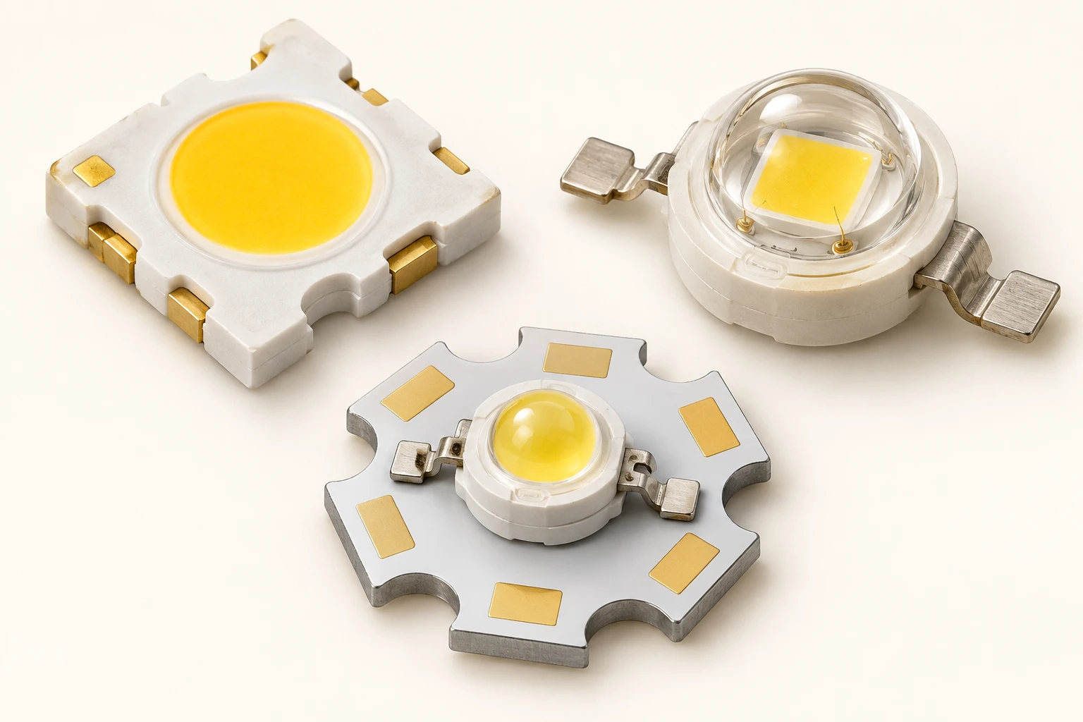 陶瓷、透明透鏡與星形基板 LED 封裝概念圖